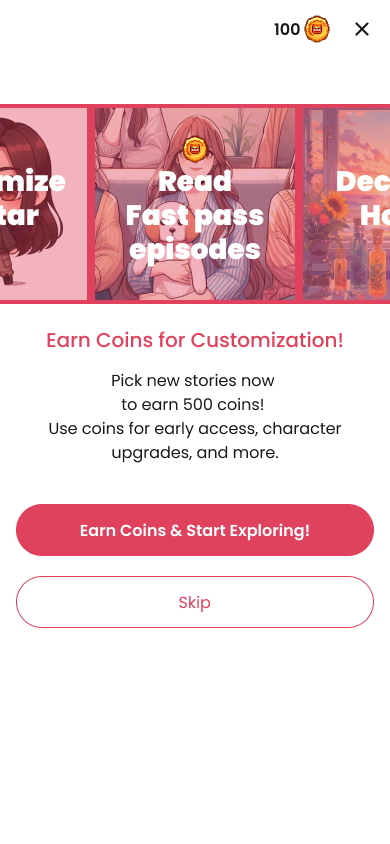 Onboarding — coin earning