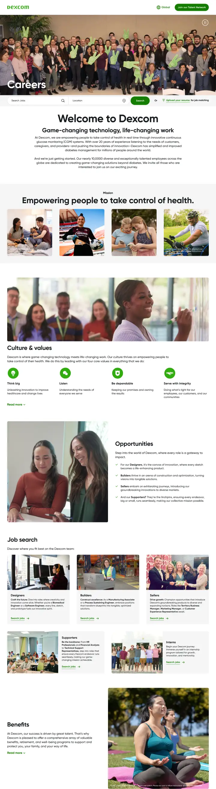 Dexcom careers homepage